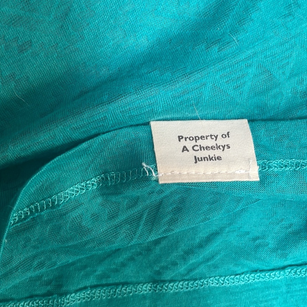 NWT Cheekys teal Southwest burn out shirt - Picture 6 of 6